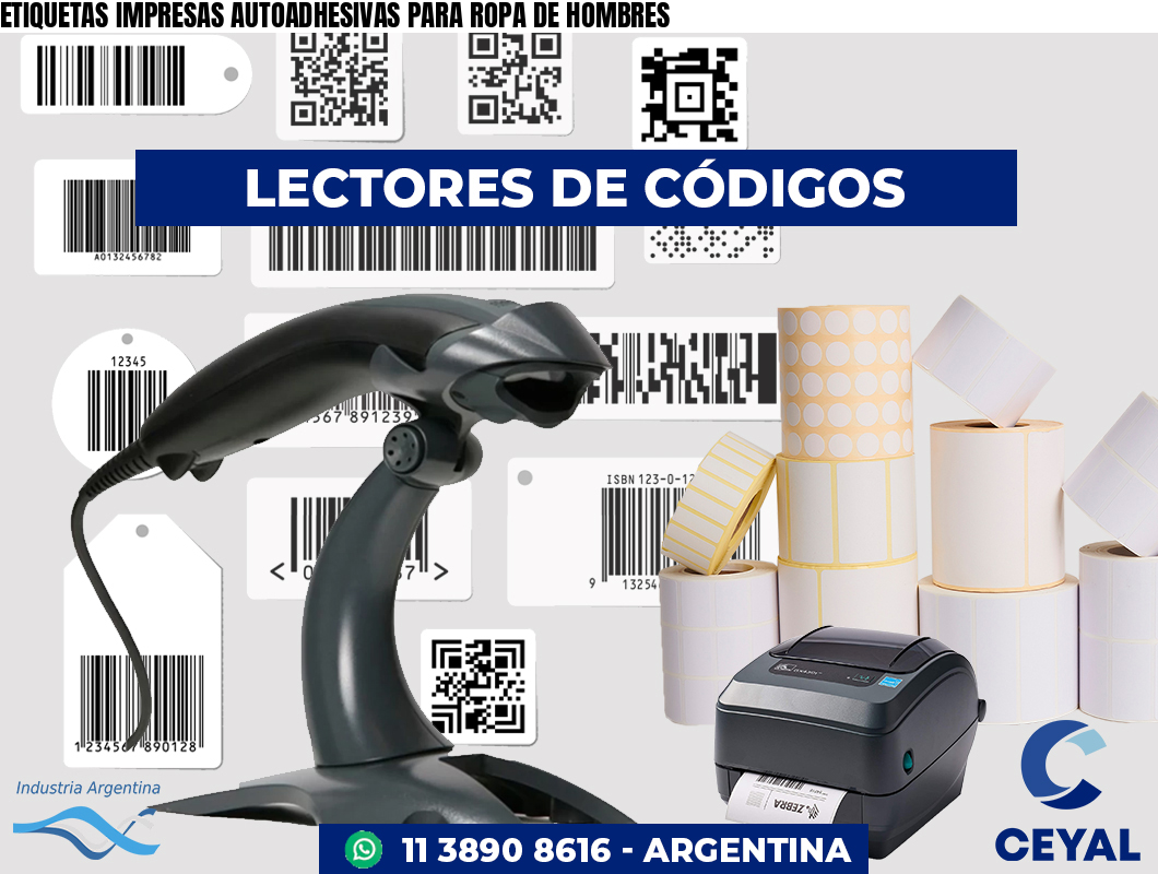 ETIQUETAS IMPRESAS AUTOADHESIVAS PARA ROPA DE HOMBRES