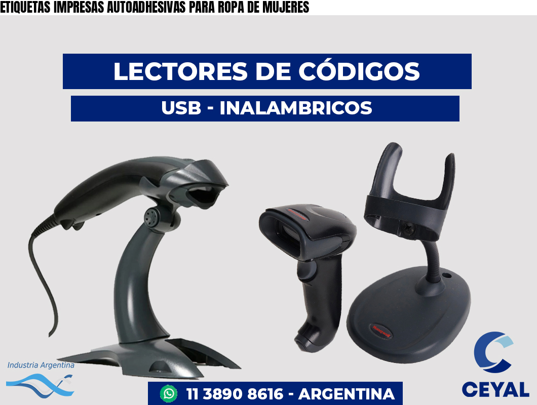 ETIQUETAS IMPRESAS AUTOADHESIVAS PARA ROPA DE MUJERES
