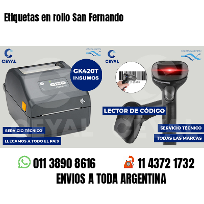 Etiquetas en rollo San Fernando