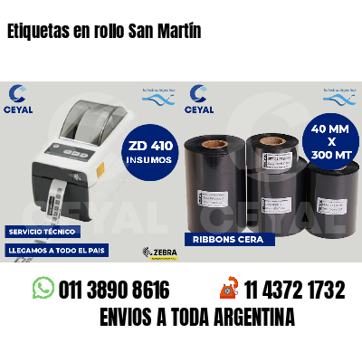 Etiquetas en rollo San Martín