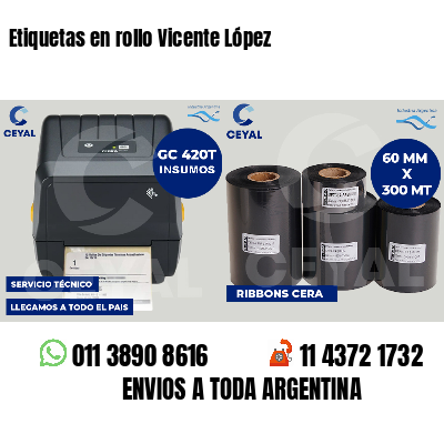 Etiquetas en rollo Vicente López