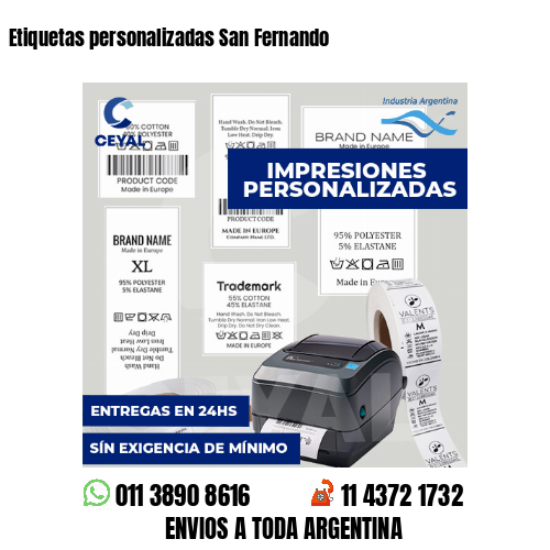 Etiquetas personalizadas San Fernando