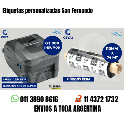 Etiquetas personalizadas San Fernando