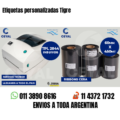 Etiquetas personalizadas Tigre
