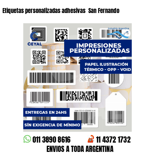 Etiquetas personalizadas adhesivas San Fernando