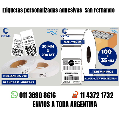 Etiquetas personalizadas adhesivas San Fernando