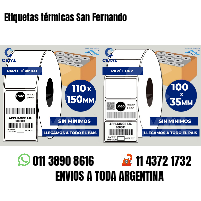 Etiquetas térmicas San Fernando