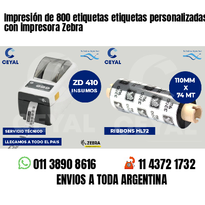 Impresión de 800 etiquetas etiquetas personalizadas con impresora Zebra