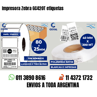 Impresora Zebra GC420T etiquetas