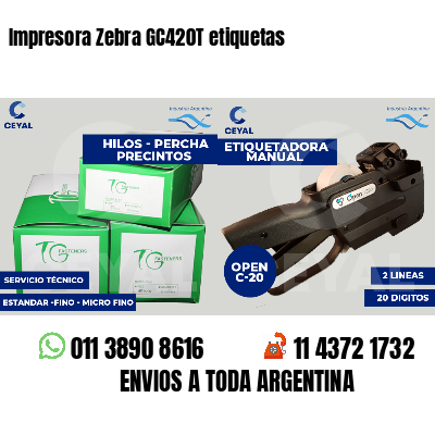 Impresora Zebra GC420T etiquetas