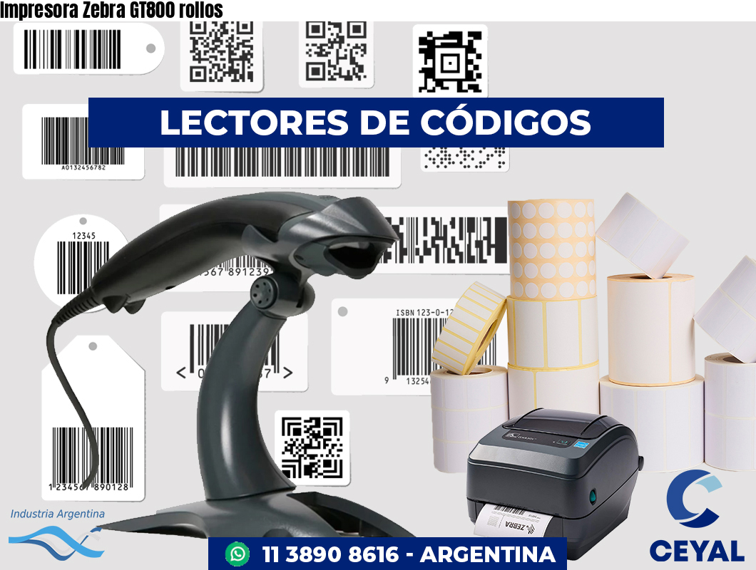 Impresora Zebra GT800 rollos