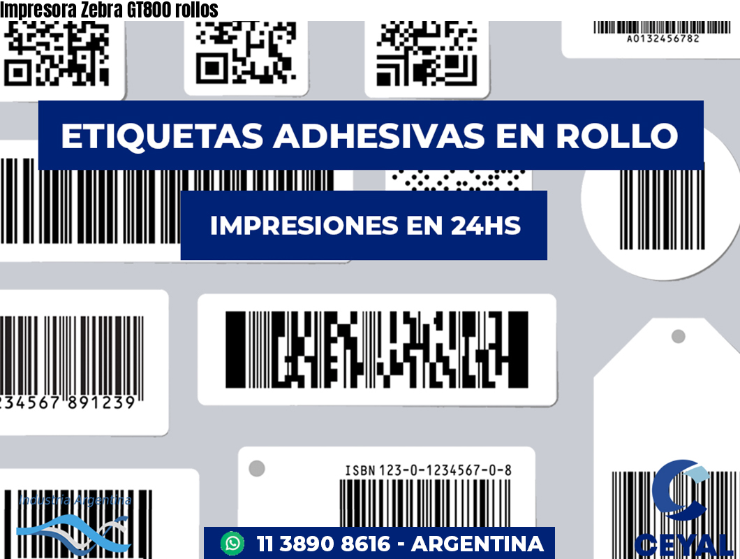 Impresora Zebra GT800 rollos