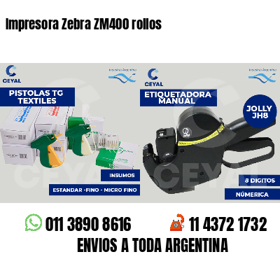 Impresora Zebra ZM400 rollos