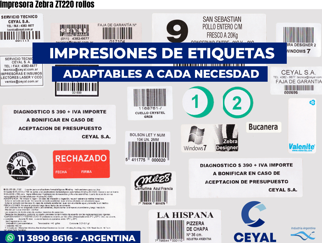 Impresora Zebra ZT220 rollos