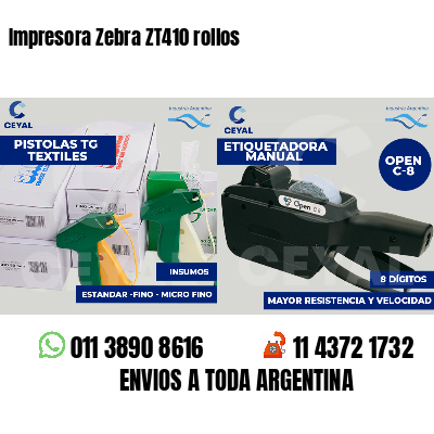 Impresora Zebra ZT410 rollos
