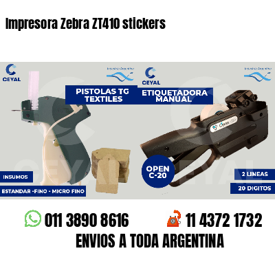 Impresora Zebra ZT410 stickers