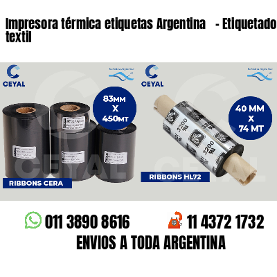 Impresora térmica etiquetas Argentina - Etiquetado textil
