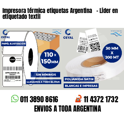 Impresora térmica etiquetas Argentina   - Líder en etiquetado textil