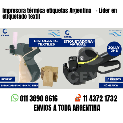 Impresora térmica etiquetas Argentina   - Líder en etiquetado textil