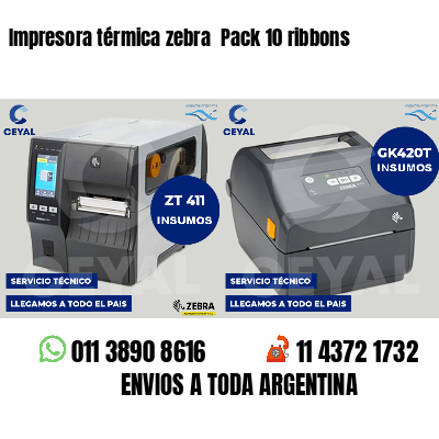 Impresora térmica zebra  Pack 10 ribbons