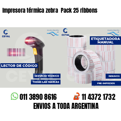 Impresora térmica zebra  Pack 25 ribbons