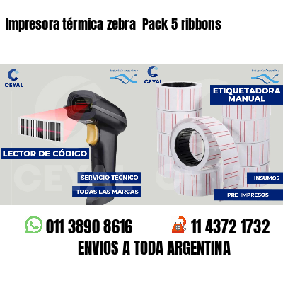 Impresora térmica zebra Pack 5 ribbons