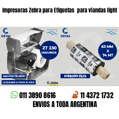 Impresoras Zebra para Etiquetas  para viandas light 