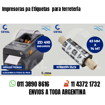 Impresoras pa Etiquetas para ferretería