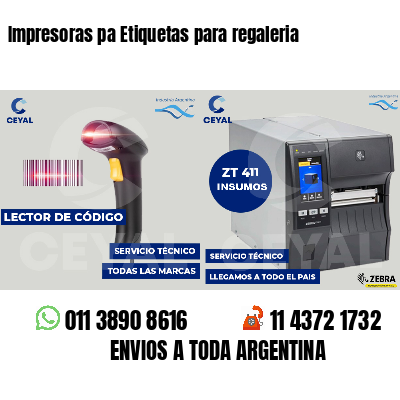 Impresoras pa Etiquetas para regaleria