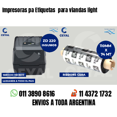 Impresoras pa Etiquetas  para viandas light 