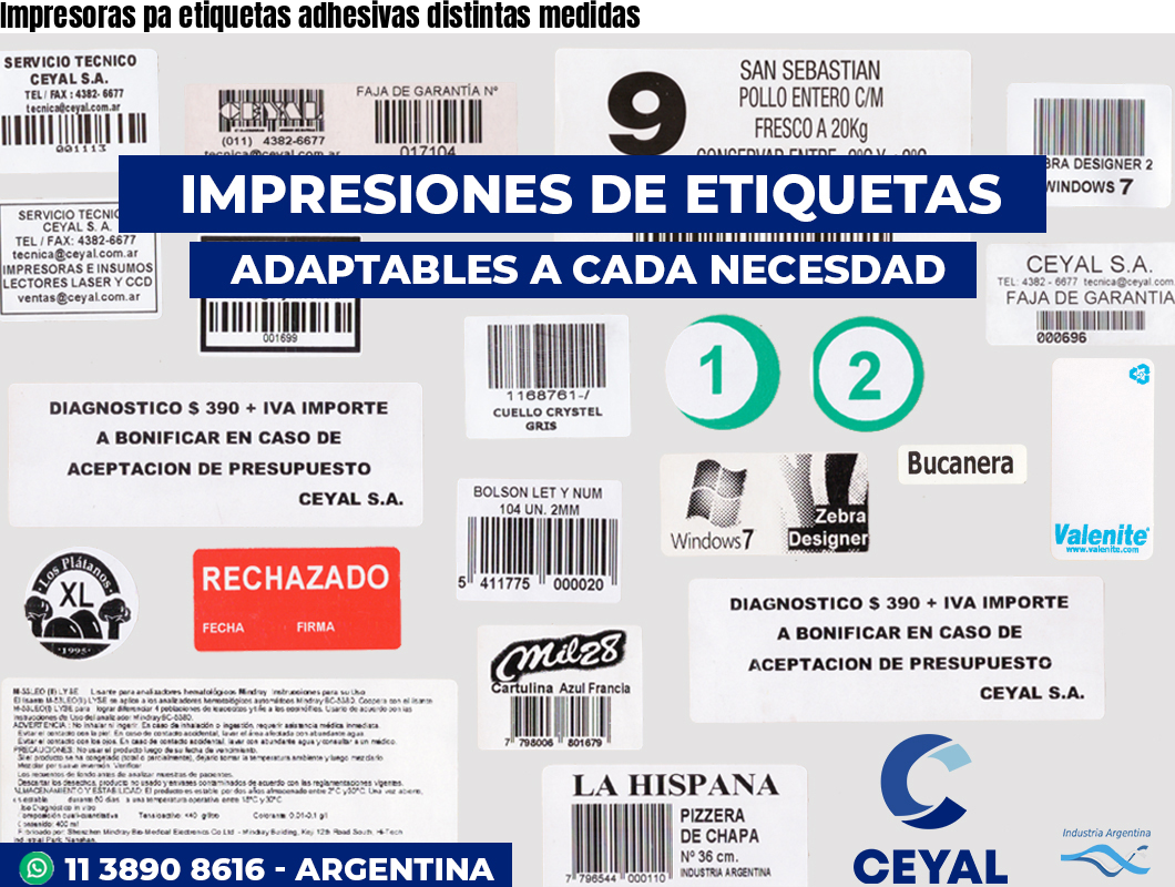 Impresoras pa etiquetas adhesivas distintas medidas