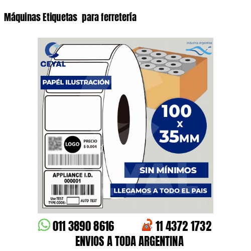 Máquinas Etiquetas  para ferretería
