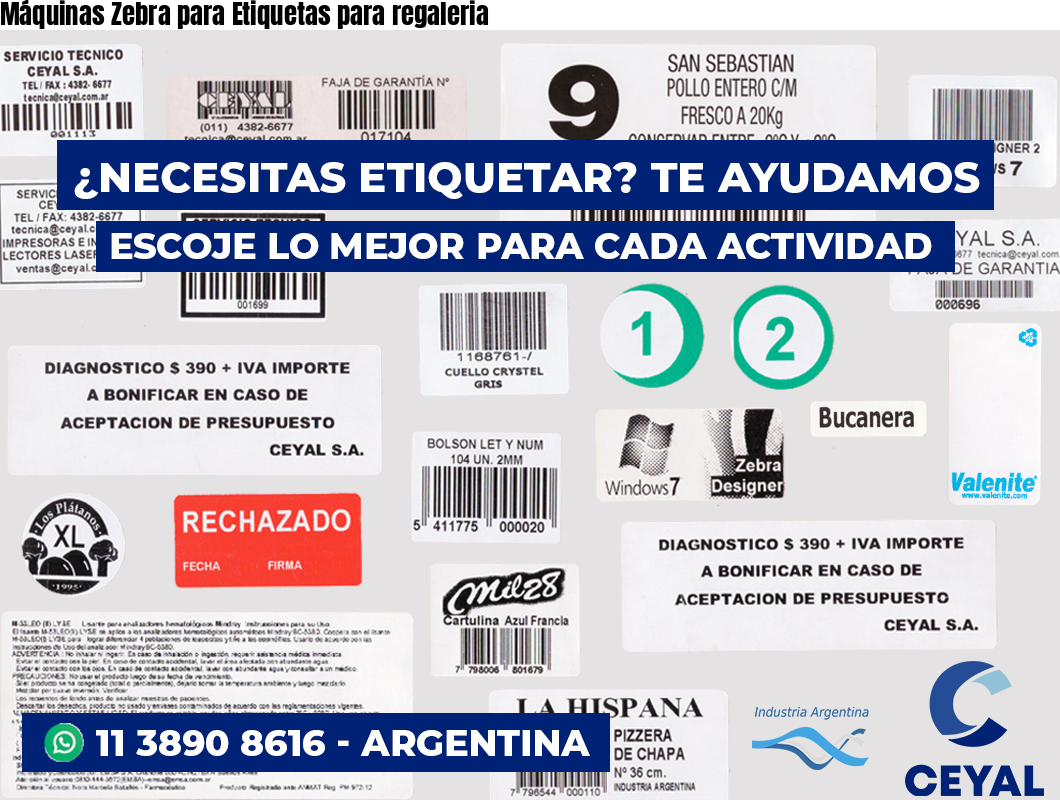 Máquinas Zebra para Etiquetas para regaleria