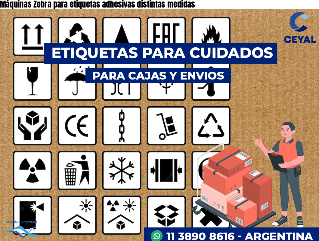 Máquinas Zebra para etiquetas adhesivas distintas medidas