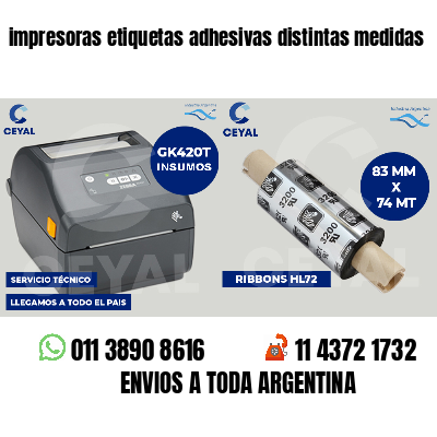 impresoras etiquetas adhesivas distintas medidas