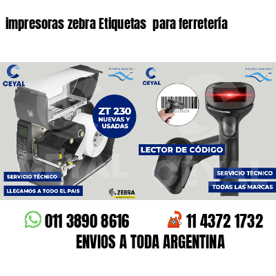 impresoras zebra Etiquetas  para ferretería