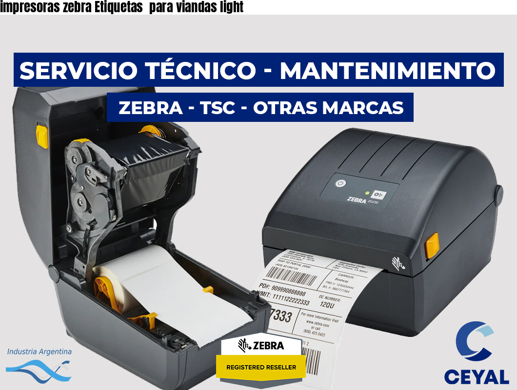 impresoras zebra Etiquetas para viandas light