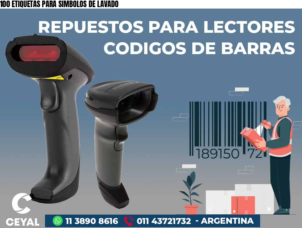 100 ETIQUETAS PARA SIMBOLOS DE LAVADO