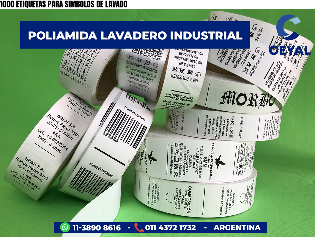 1000 ETIQUETAS PARA SIMBOLOS DE LAVADO