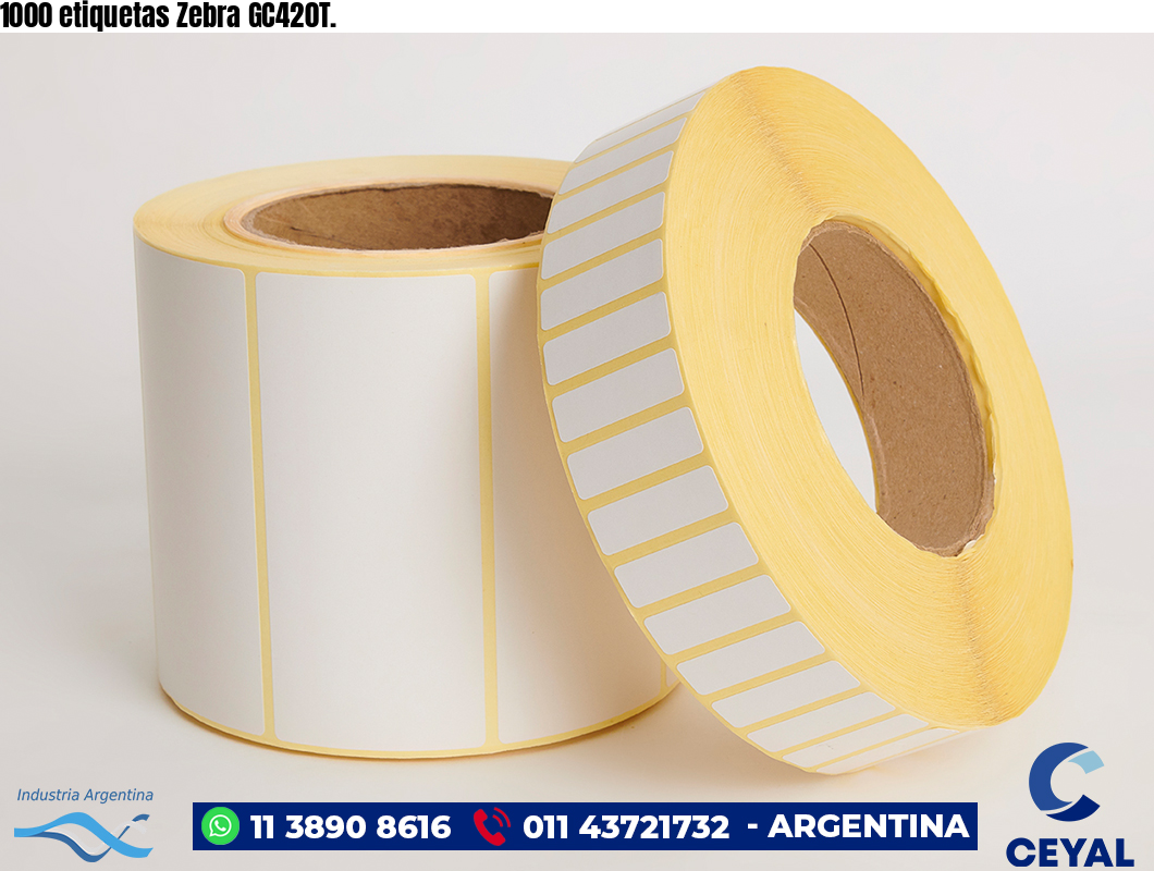 1000 etiquetas Zebra GC420T.