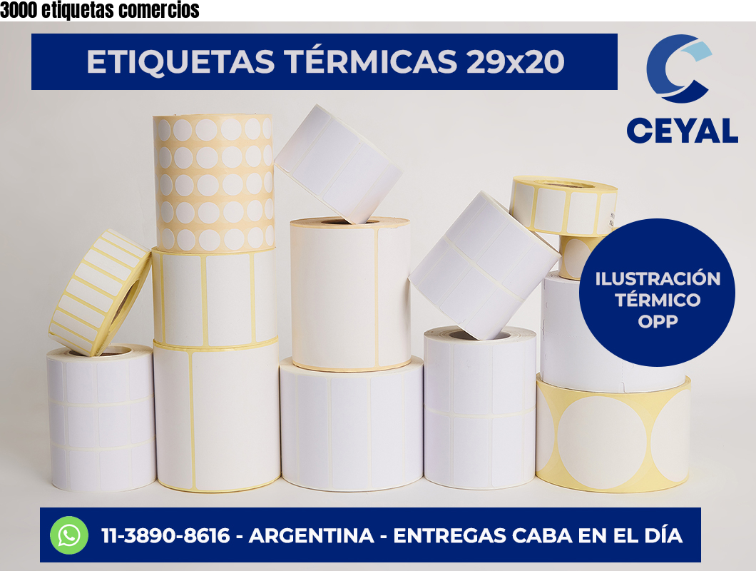 3000 etiquetas comercios