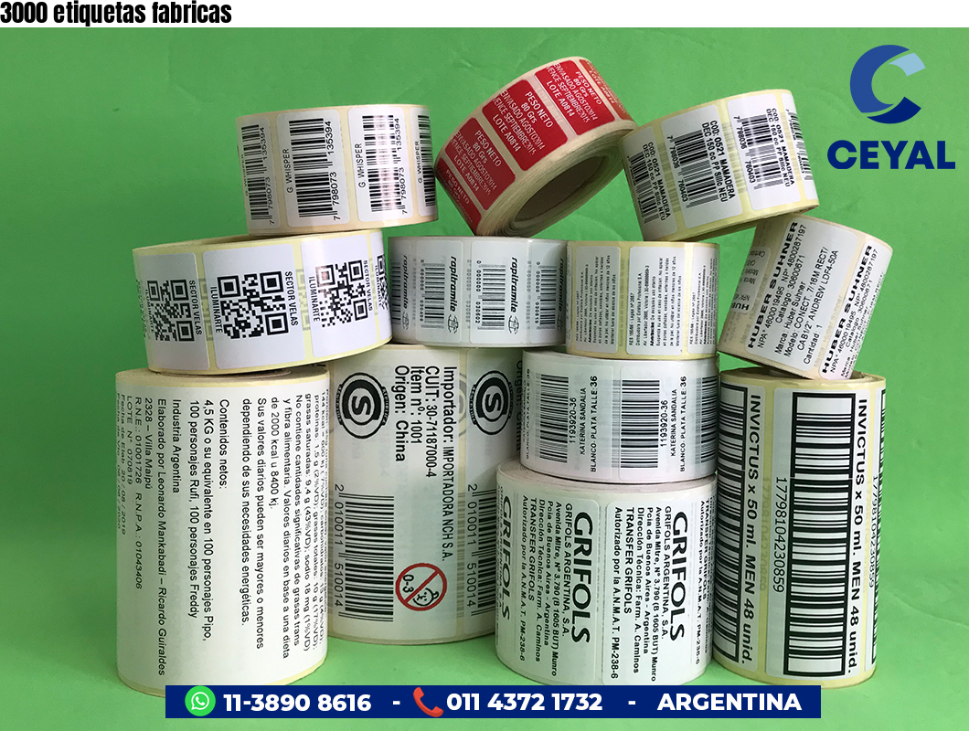 3000 etiquetas fabricas