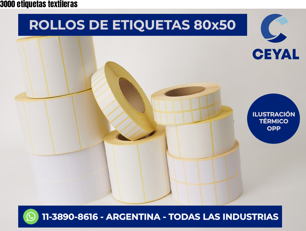3000 etiquetas textileras
