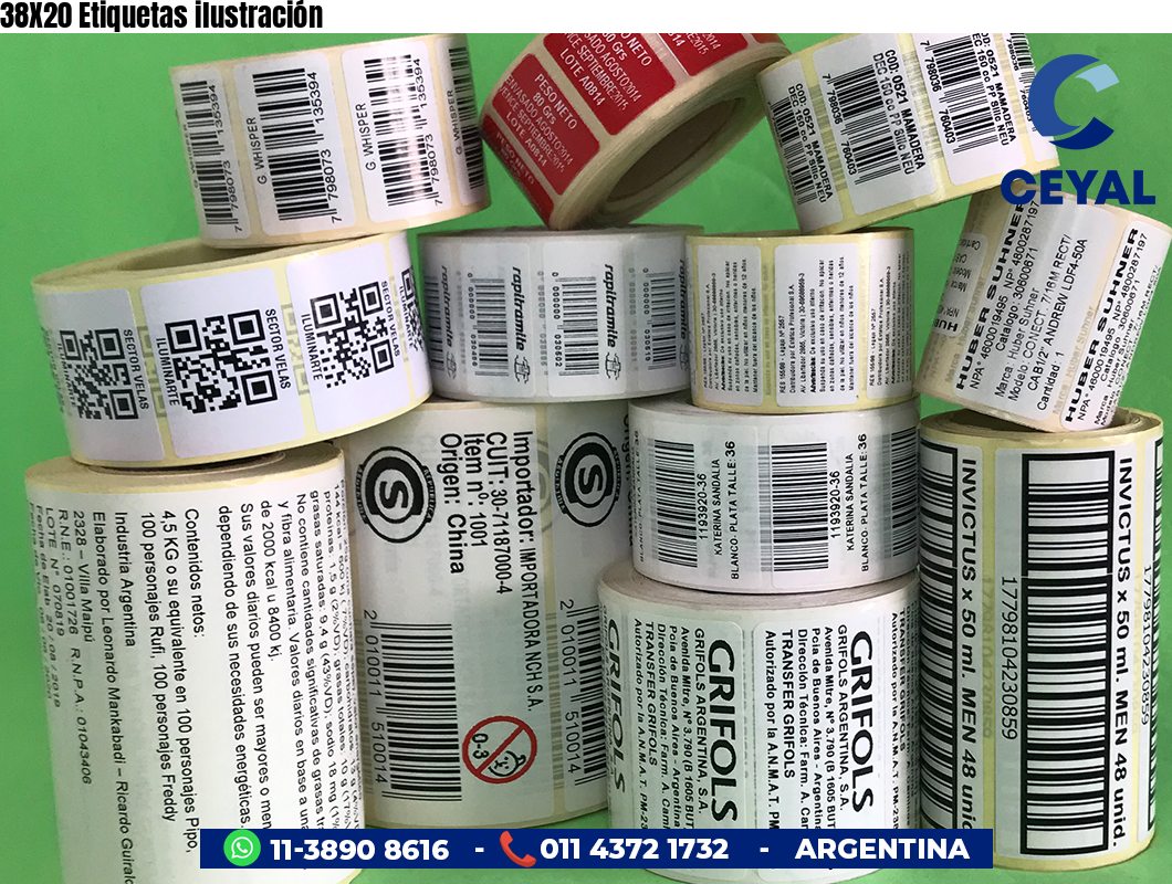 38X20 Etiquetas ilustración