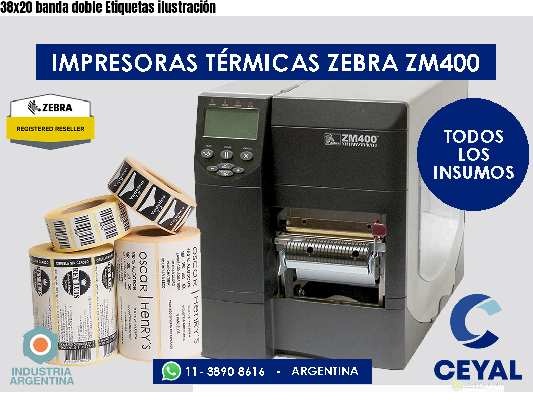 38x20 banda doble Etiquetas ilustración