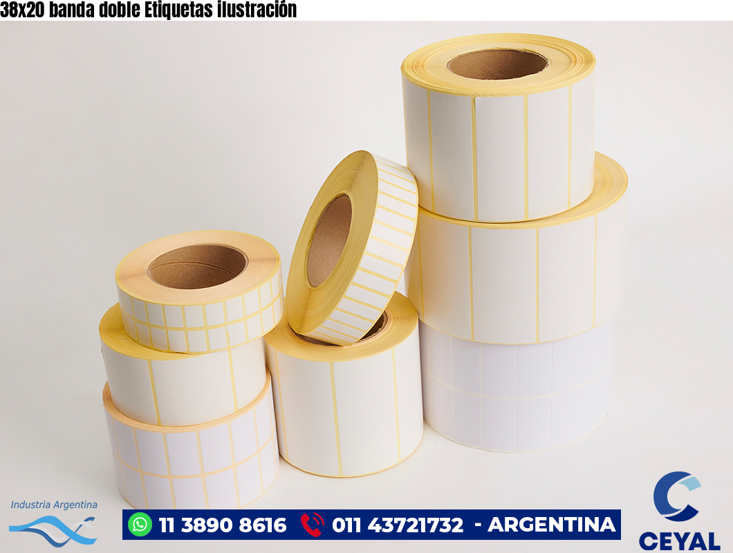 38×20 banda doble Etiquetas ilustración