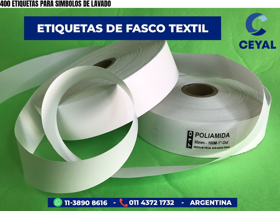 400 ETIQUETAS PARA SIMBOLOS DE LAVADO