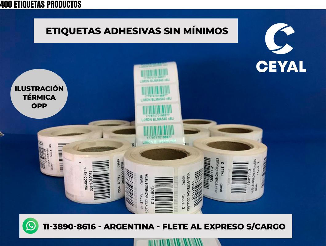 400 ETIQUETAS PRODUCTOS