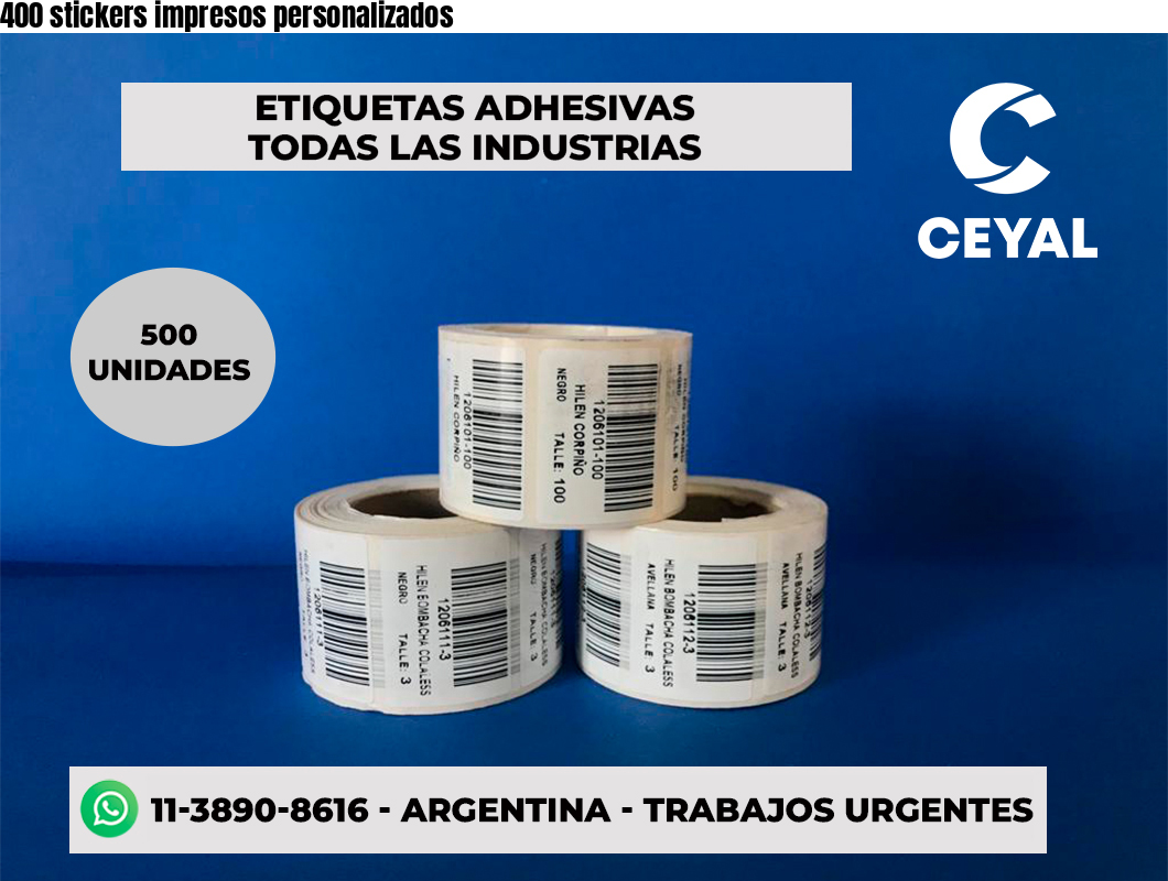 400 stickers impresos personalizados