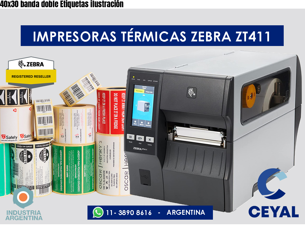 40x30 banda doble Etiquetas ilustración